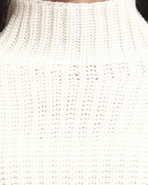 Ravin Chunky Ribbed Mock-Neck Sweater – Ivory - R209882