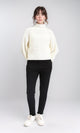 R209882 - Long Sleeves Knitted Pullover with Ribbed Hem - Off-White