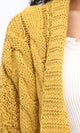 R209883 - Open Neckline Regular Fit Cardigan - Mustard