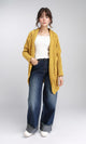 R209883 - Open Neckline Regular Fit Cardigan - Mustard