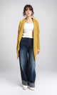 R209883 - Open Neckline Regular Fit Cardigan - Mustard