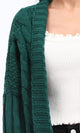 R209884 - Open Neckline Regular Fit Cardigan - Dark Green