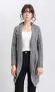 R209886 - Open Neckline Regular Fit Cardigan - Medium Grey
