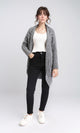 R209886 - Open Neckline Regular Fit Cardigan - Medium Grey