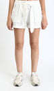 R209921 - Slip On Summer Shorts with Lace up - White