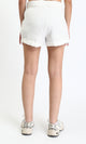 R209921 - Slip On Summer Shorts with Lace up - White