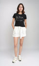 R209921 - Slip On Summer Shorts with Lace up - White
