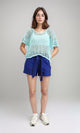 R209922 - Slip On Summer Shorts with Lace up - Royal Blue