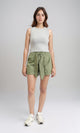 R209923 - Fashionable Shorts with Decorative Belt - Olive