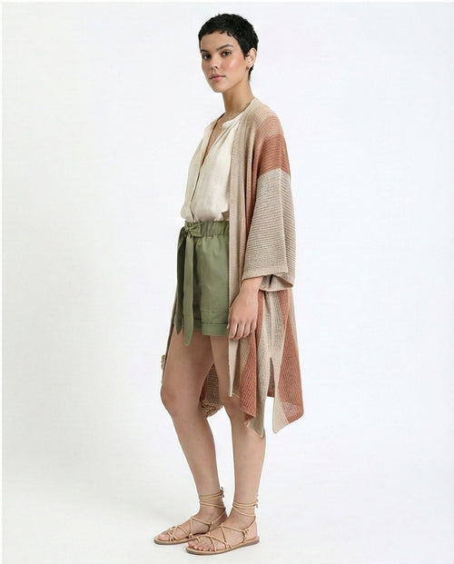 R209923 - Fashionable Shorts with Decorative Belt - Olive