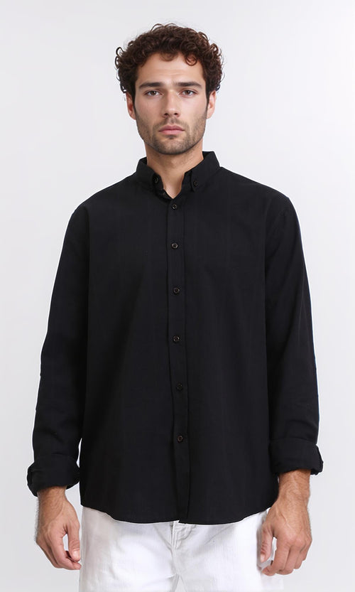 R209964 - Long Sleeves Solid Classic Shirt - Black