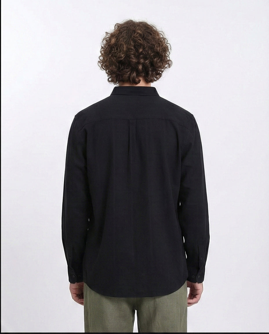 R209964 - Long Sleeves Solid Classic Shirt - Black