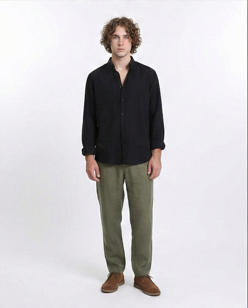 R209964 - Long Sleeves Solid Classic Shirt - Black