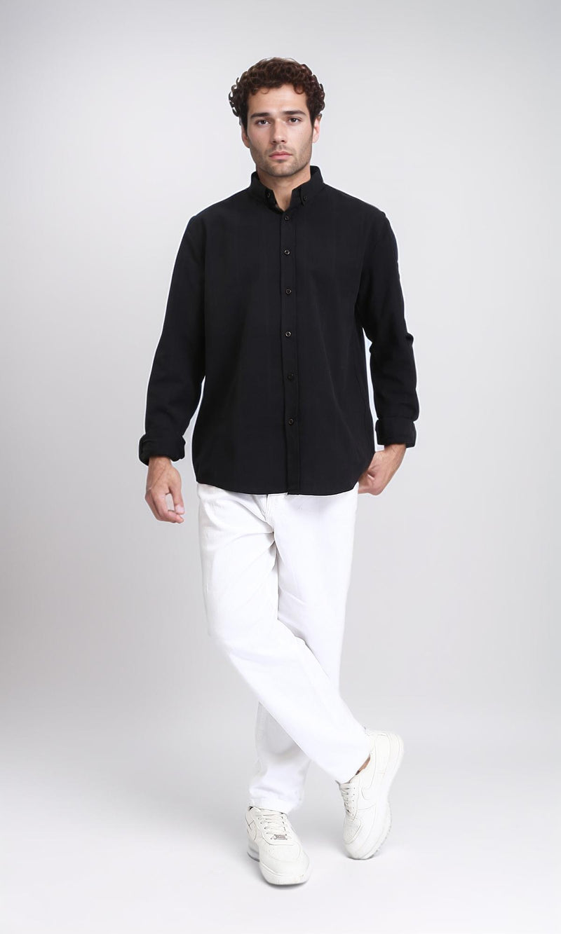 R209964 - Long Sleeves Solid Classic Shirt - Black