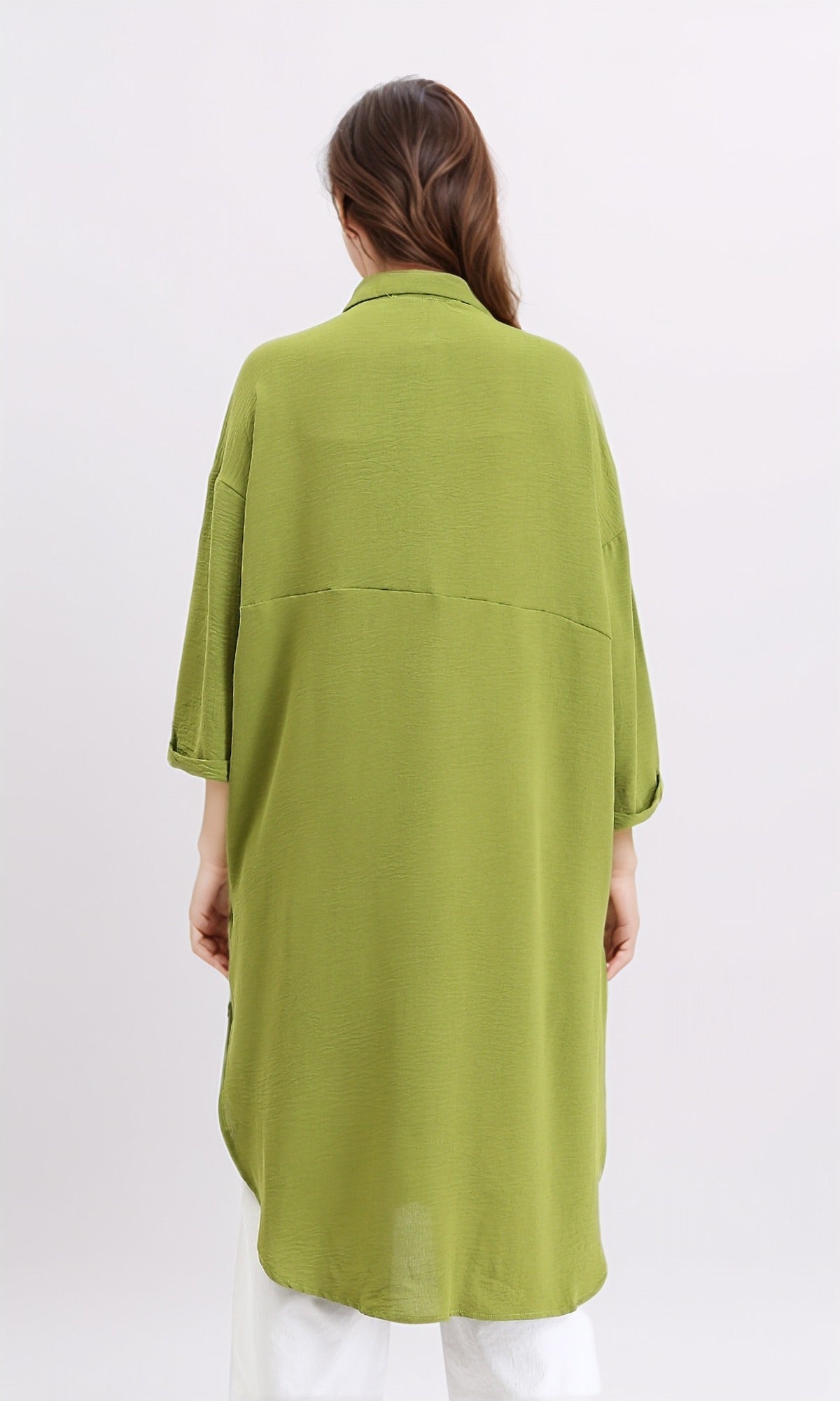 R209980 - Full Buttons Summer Textured Shirt - Lime