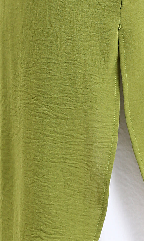 R209980 - Full Buttons Summer Textured Shirt - Lime