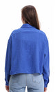 R209998 - Striped Shirt with Front Pocket - Royal Blue