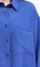 R209998 - Striped Shirt with Front Pocket - Royal Blue