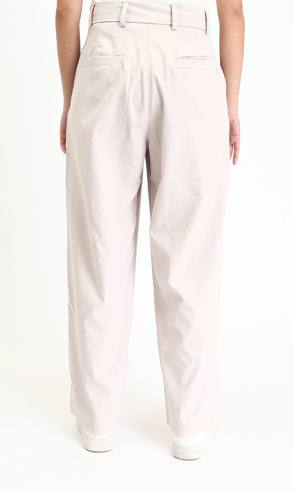 R210024 - Solid Comfy Classic Pants - Beige