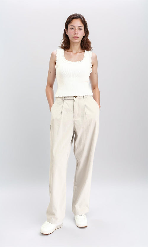 R210025 - Solid Comfy Classic Pants - Ivory