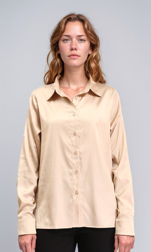 R210027 - Long Sleeves Shirt with Classic Collar - Light Gold