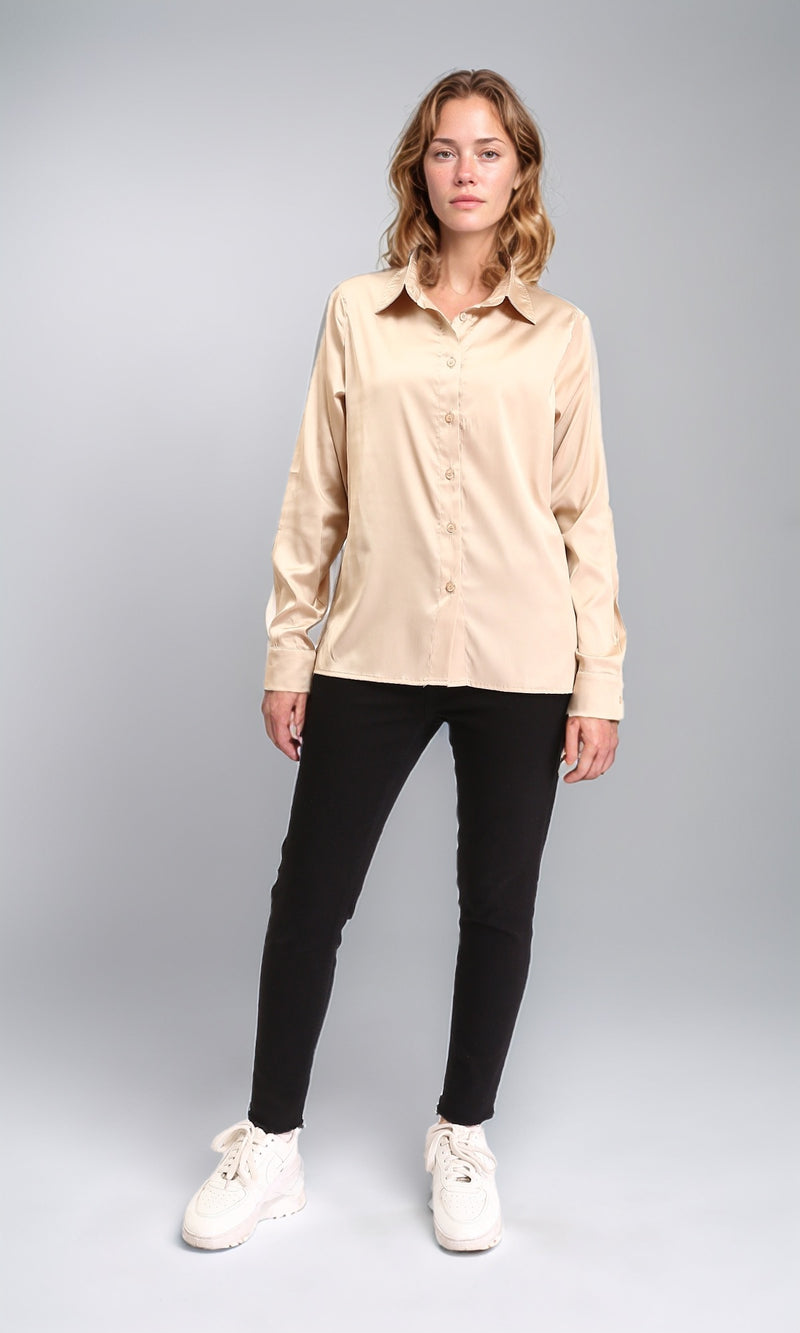 R210027 - Long Sleeves Shirt with Classic Collar - Light Gold