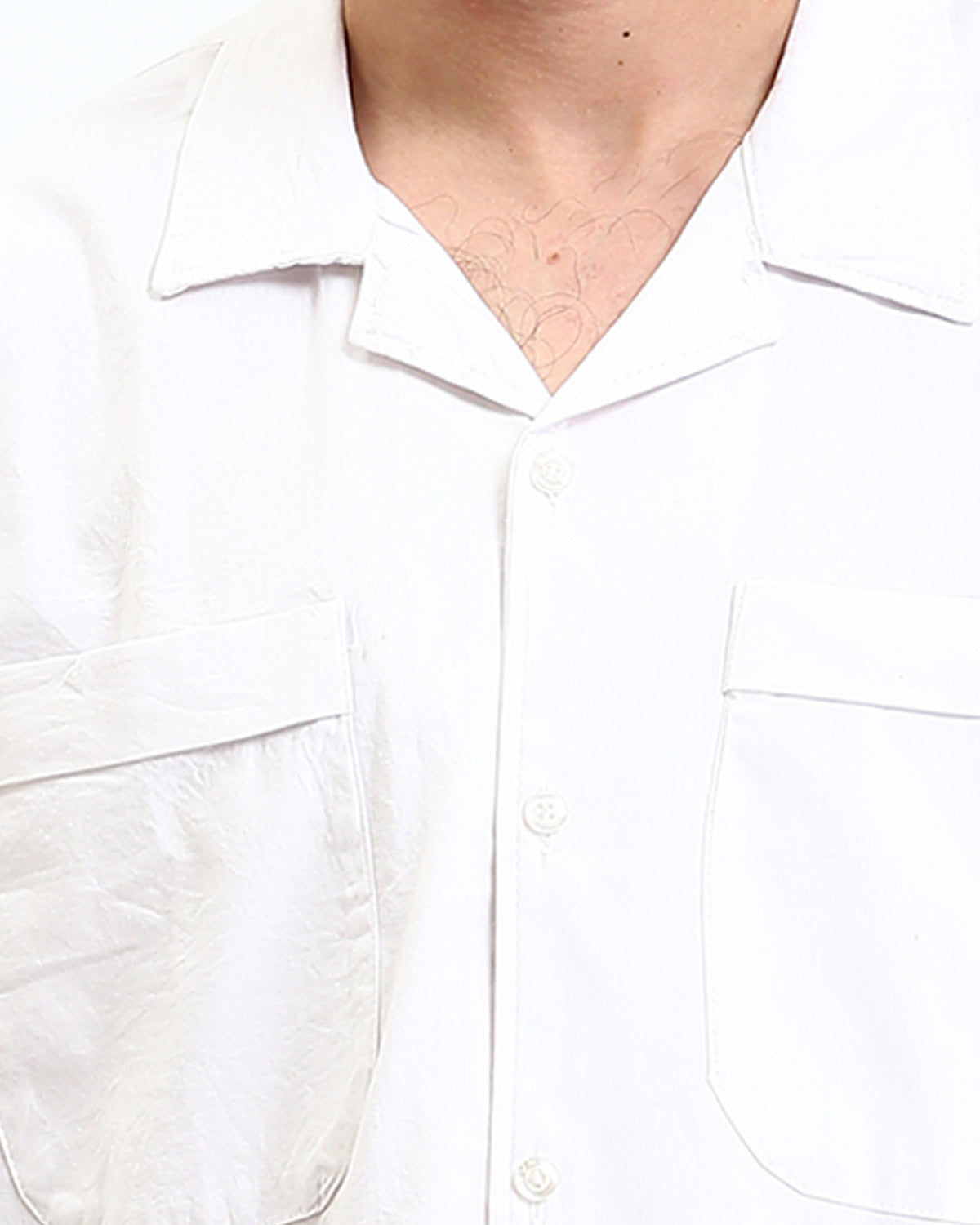 Ravin Men's Crisp White Cuban Collar Boxy Shirt - White - R210046