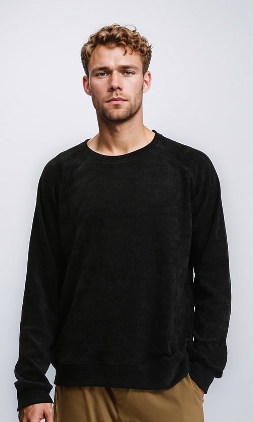 R210100 - Crew Neck Comfort Slip On Sweatshirt - Heather Black