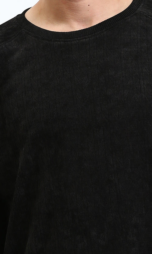 R210100 - Crew Neck Comfort Slip On Sweatshirt - Heather Black