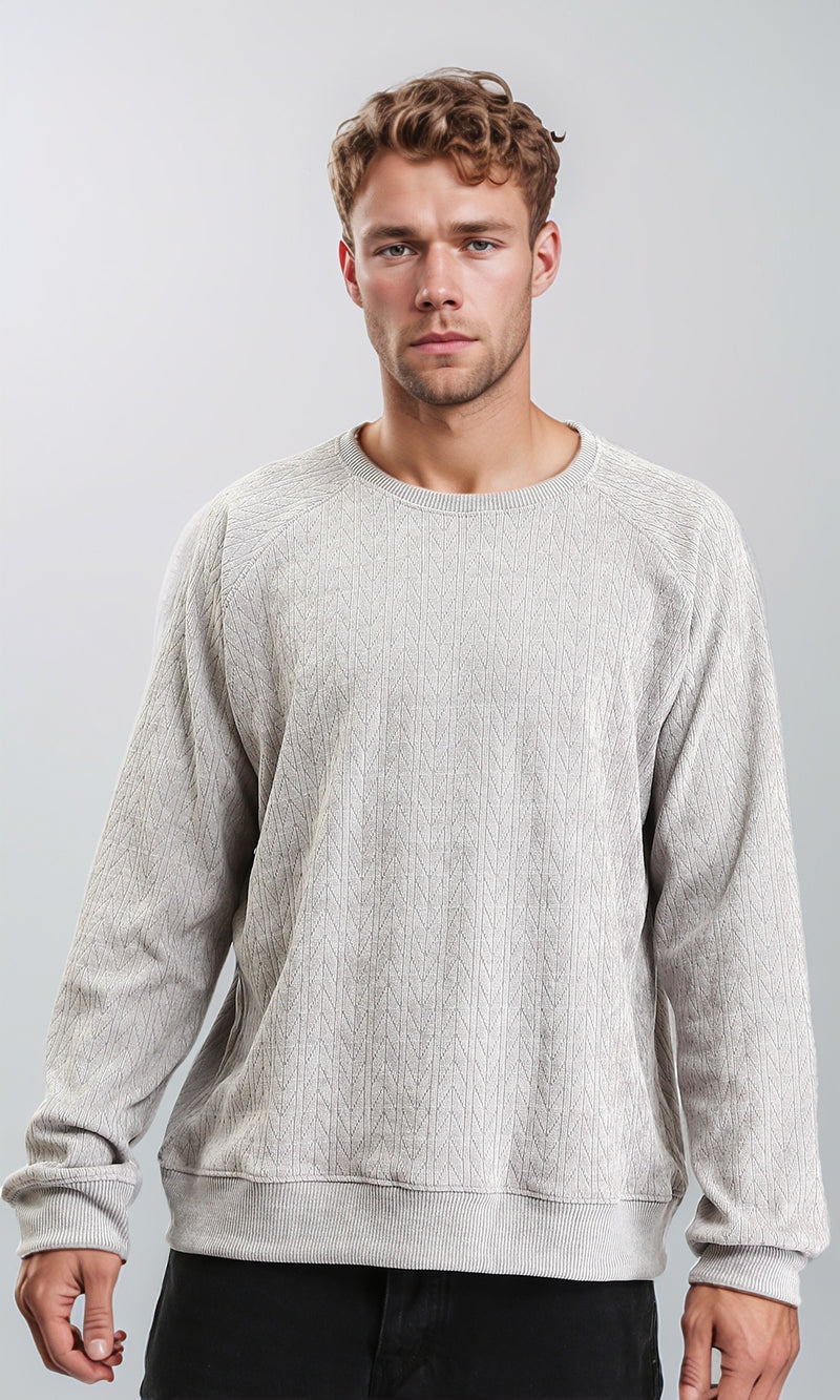 R210102 - Crew Neck Comfort Slip On Sweatshirt - Heather Grey