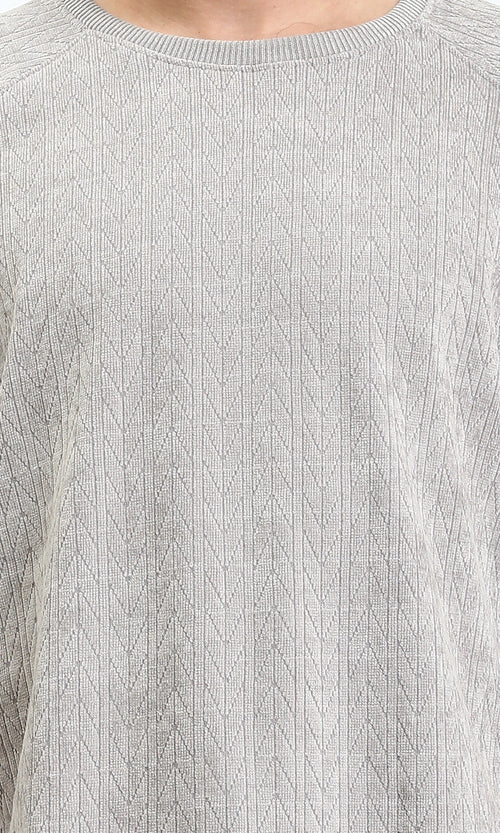 R210102 - Crew Neck Comfort Slip On Sweatshirt - Heather Grey