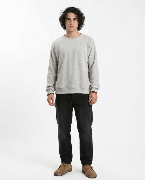 Ravin Men's Relaxed Fit Textured Crewneck Pullover - Grey Knitwear - R210102