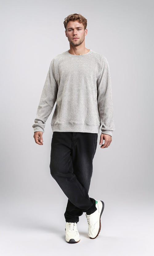 R210102 - Crew Neck Comfort Slip On Sweatshirt - Heather Grey