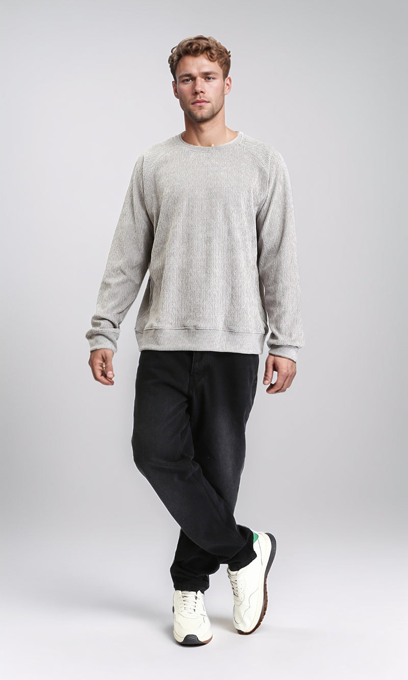 R210102 - Crew Neck Comfort Slip On Sweatshirt - Heather Grey