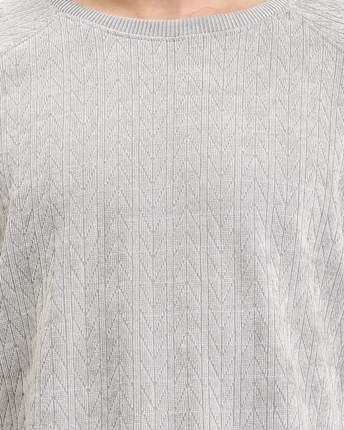 Ravin Men's Relaxed Fit Textured Crewneck Pullover - Grey Knitwear - R210102