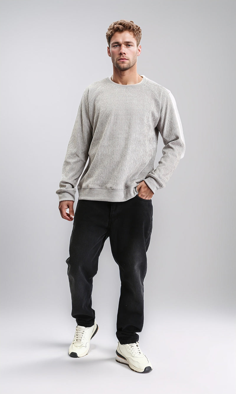 R210102 - Crew Neck Comfort Slip On Sweatshirt - Heather Grey