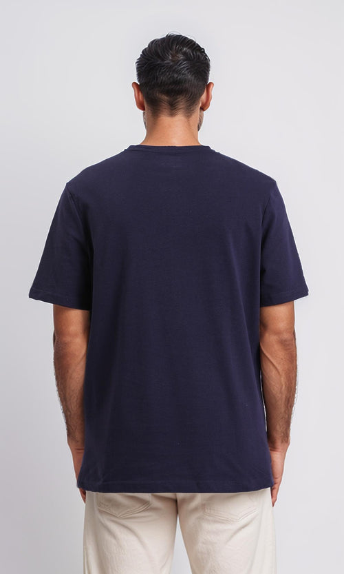 R210239 - Cotton Elbow-Sleeves Lightweight Tee - Navy Blue