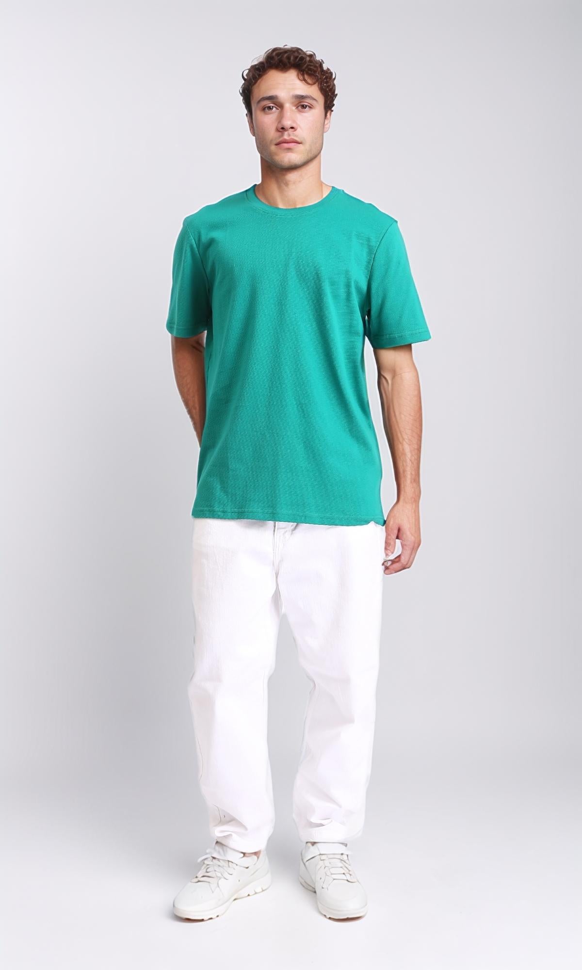 R210241 - Solid Pattern Slip On Basic Tee - Green