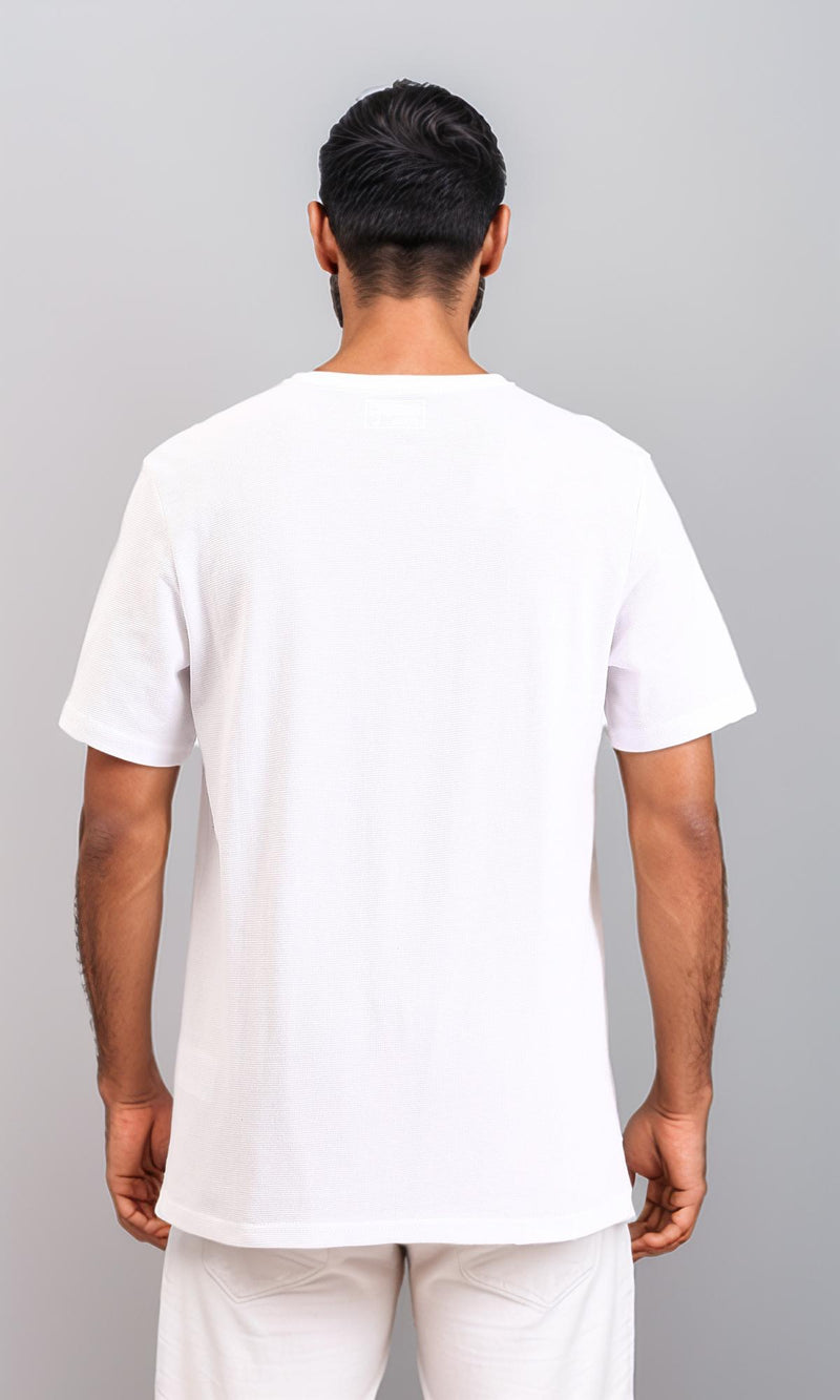 R210242 - Self Pattern Relaxed Summer Tee - White