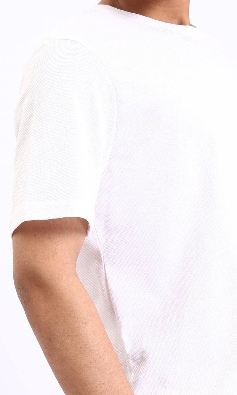 R210242 - Self Pattern Relaxed Summer Tee - White