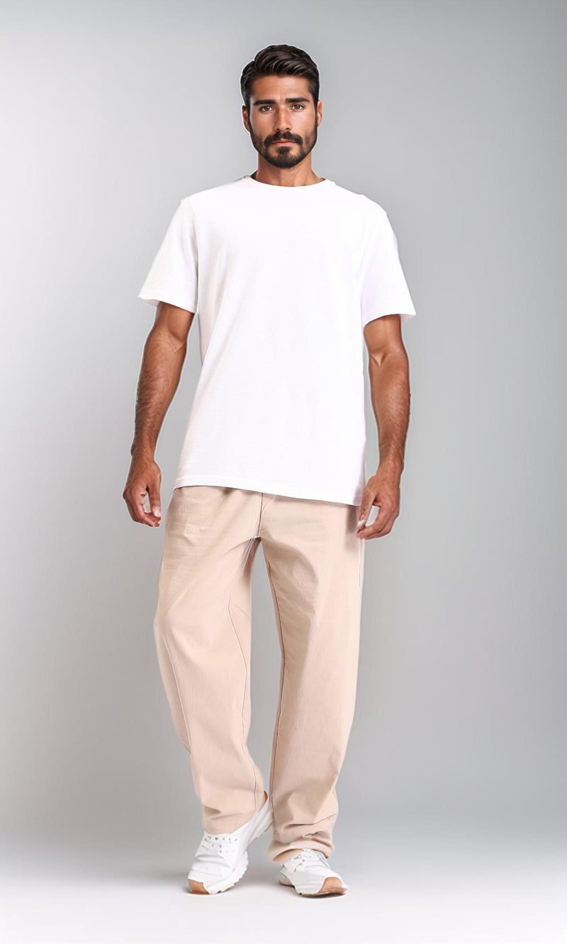 R210242 - Self Pattern Relaxed Summer Tee - White