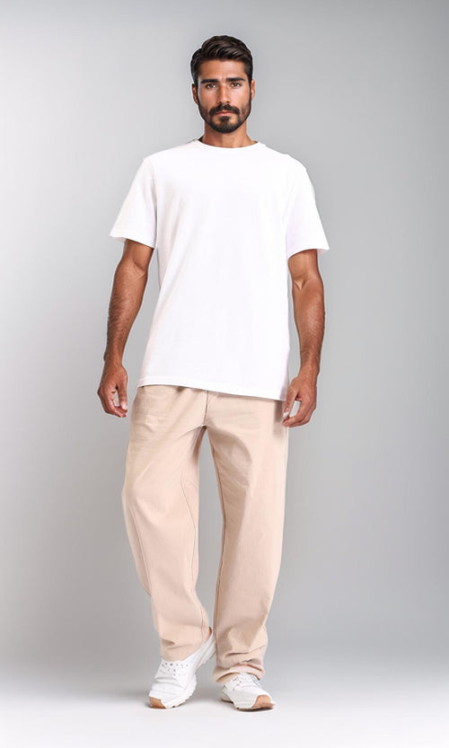 R210242 - Self Pattern Relaxed Summer Tee - White