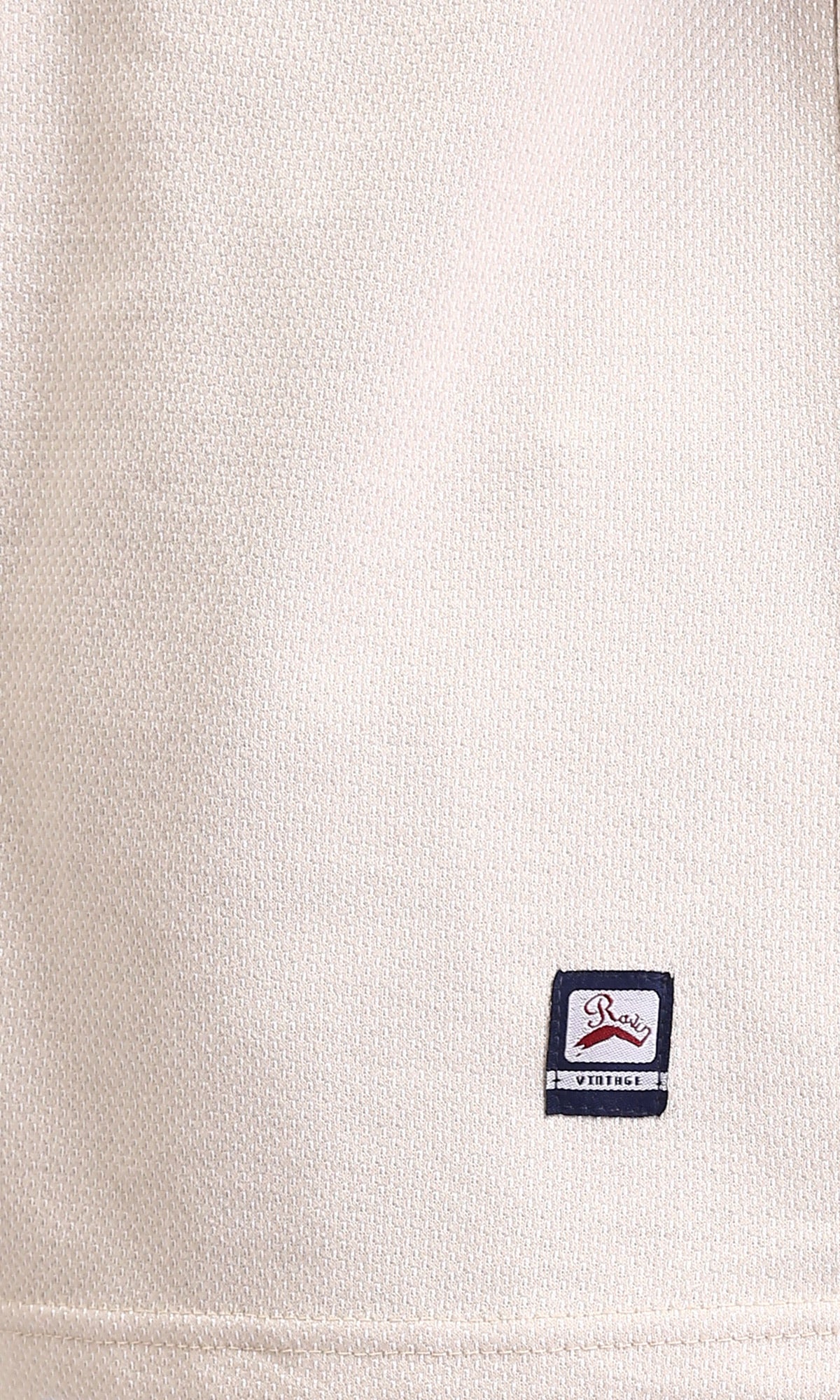 R210245 - Solid Pattern Slip On Basic Tee - Light Beige