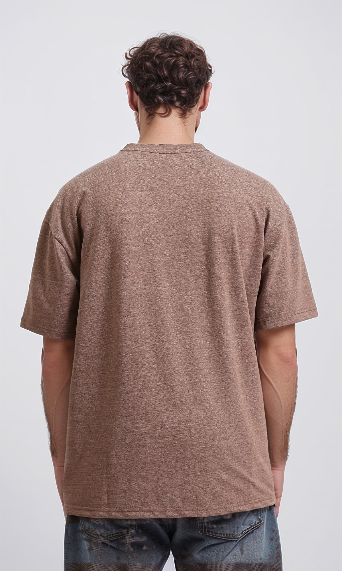 R210246 - Round Neck Slip On Basic Tee - Heather Brown
