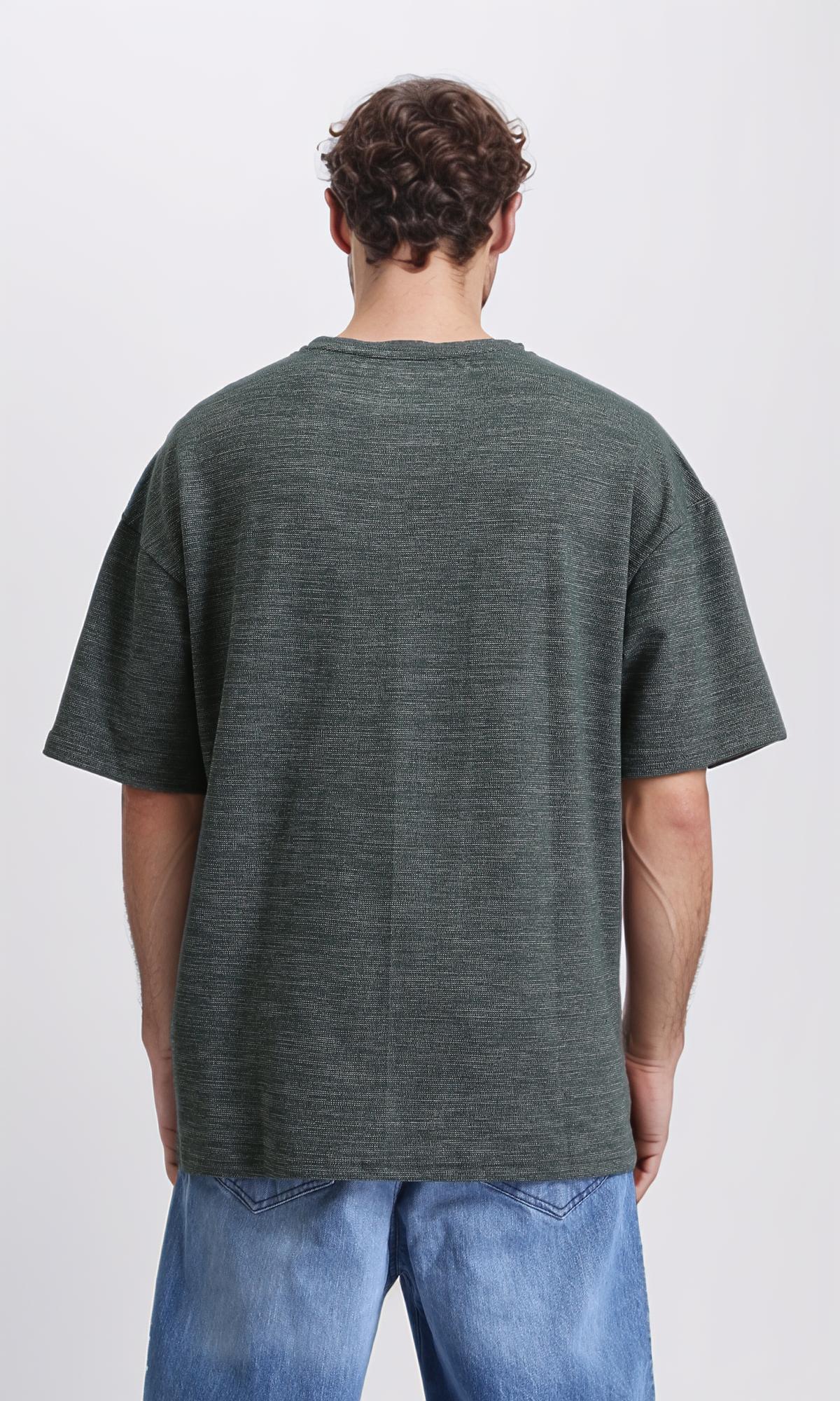 R210247 - Round Neck Slip On Basic Tee - Heather Dark Green