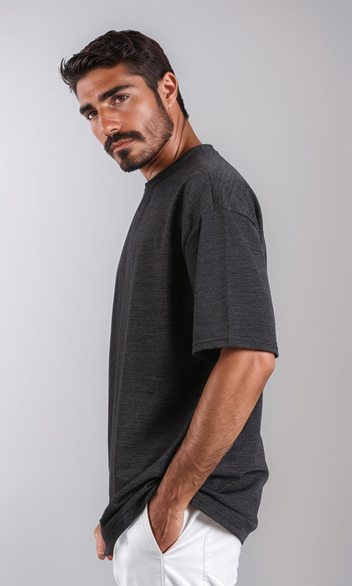 R210248 - Comfy Slip On Summer Tee - Heather Black