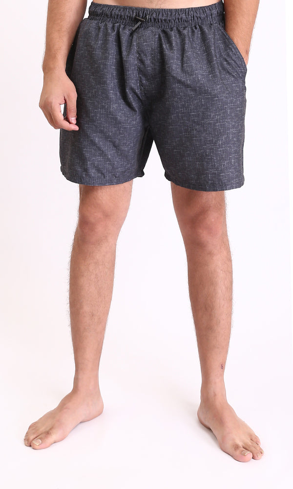 R210298 - Comfy Slip On Drawstring Swim Short - Heather Dark Grey