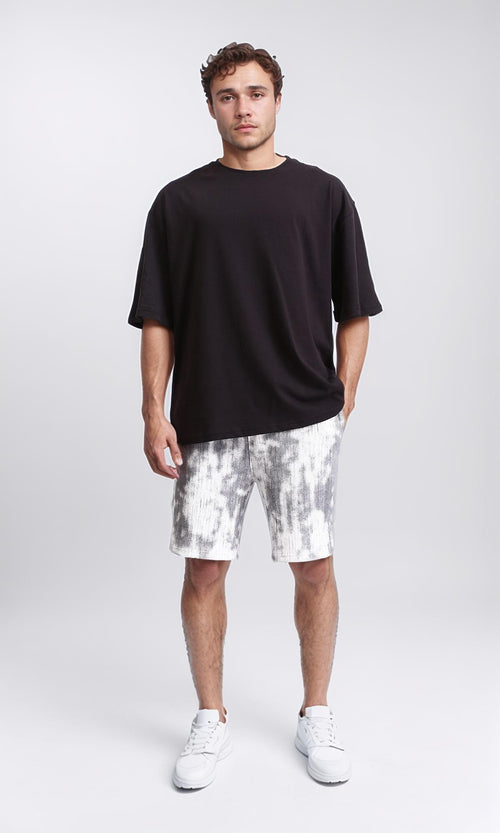 R210300 - Solid Pattern Slip On Basic Tee - Black