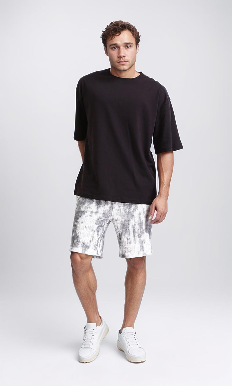 R210300 - Solid Pattern Slip On Basic Tee - Black