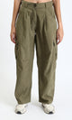 R210301 - Straight Leg Comfy Cargo Pants - Dark Khaki